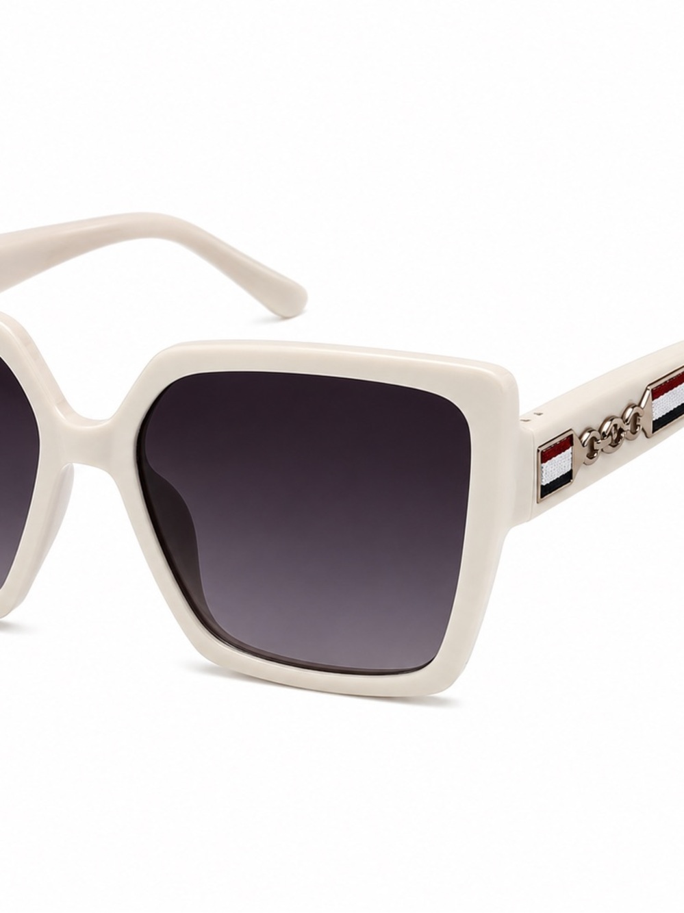 Women's Oversized Square Sunglasses - Dark Burgundy - Picture 4 of 4